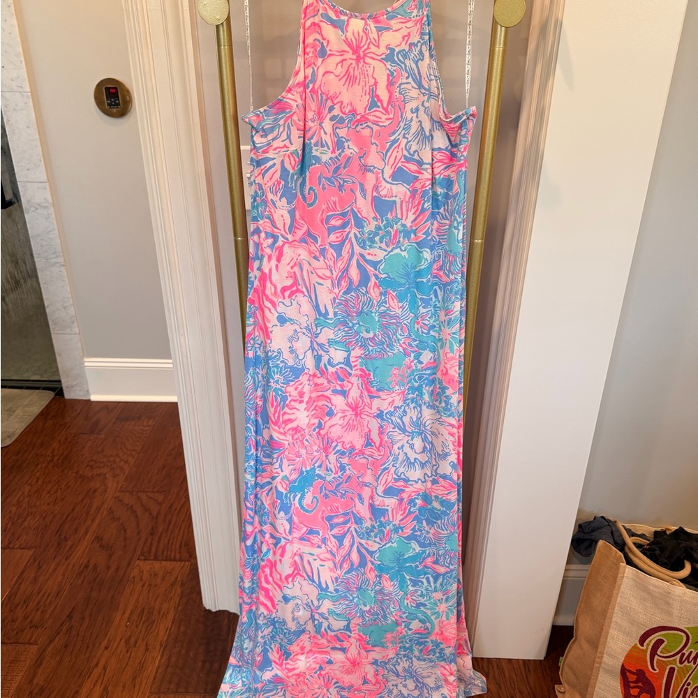 Lilly Pulitzer Pink and Blue Patterned Fabric